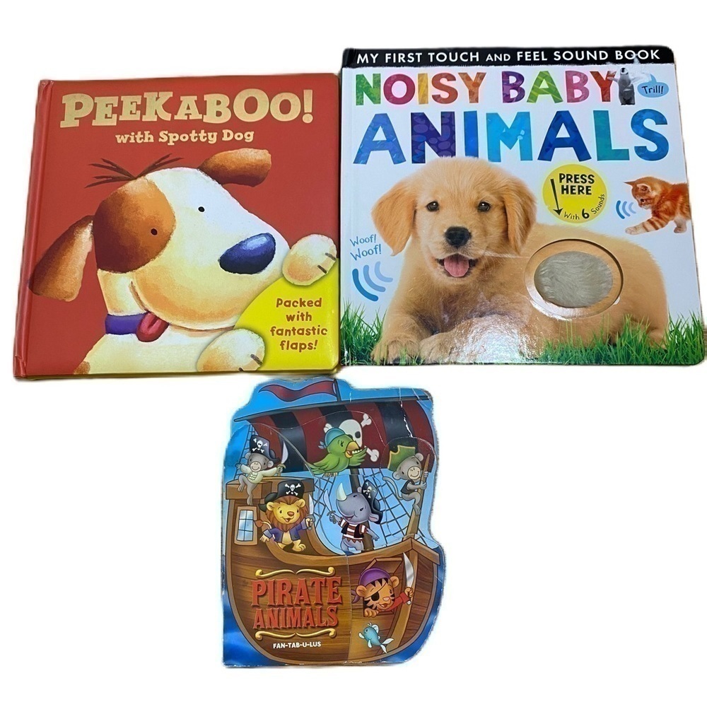 Noisy Baby Animals Peekaboo with Spotty Dog Pirate Animals Book Bundle Kids